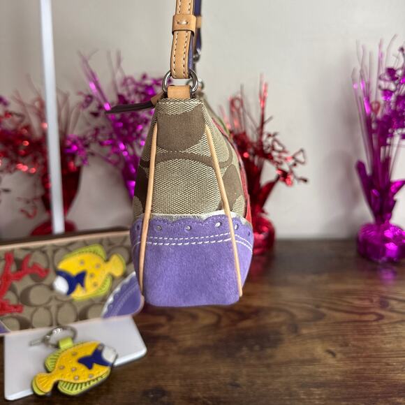 y2k COACH Limited Ed Signature Fish Demi Mini Bag Wristlet Bag Charm - Picture 4 of 13